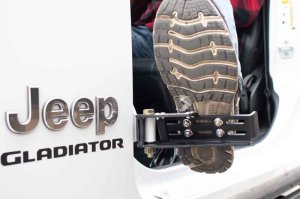 Jeep Wrangler Unlimited JKU Foot Pegs - Fishbone Offroad - Textured Powder Coat - Black - `07-`18